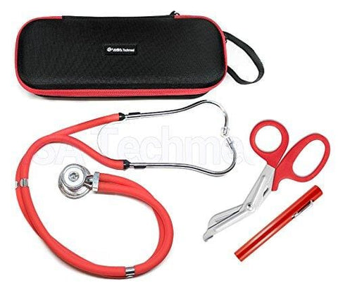 Dual Head Stethoscope with Matching Storage Case, EMT Shears and Pen Light - Assorted Colors - ASA TECHMED