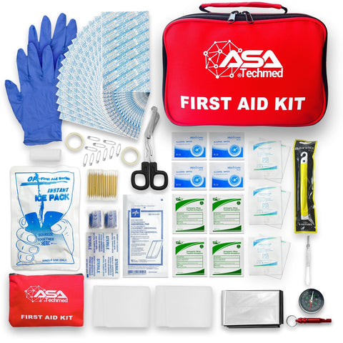 EMS XTRM 154 Pcs First Aid Kit - Comprehensive Emergency Survival Kit for Home, Car, Travel, Hiking, Camping, and Outdoor Adventures - ASA TECHMED