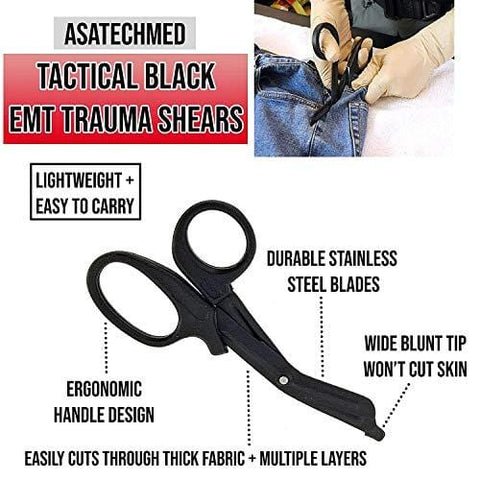 EMT/ First Responder Medical Tool Kit: Nylon Belt Pouch with EMT Shears, Bandage Scissors, Forceps, Hemostat, and More - Assorted Colors - ASA TECHMED