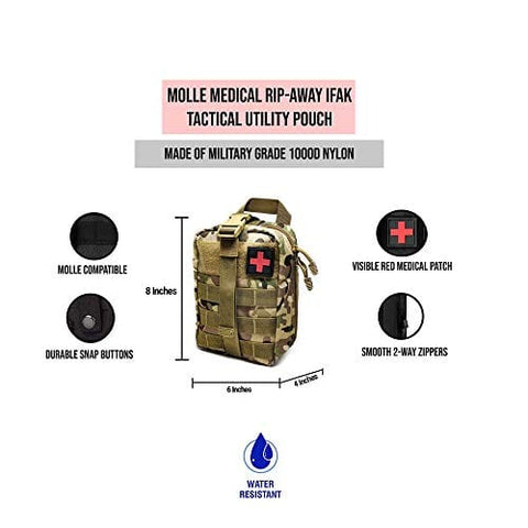 EMT Molle Pouch/ IFAK Pouch - Medical First Aid Kit Utility Pouch - ASA TECHMED