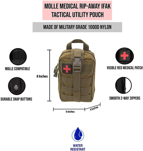 EMT Molle Pouch/ IFAK Pouch - Medical First Aid Kit Utility Pouch - ASA TECHMED