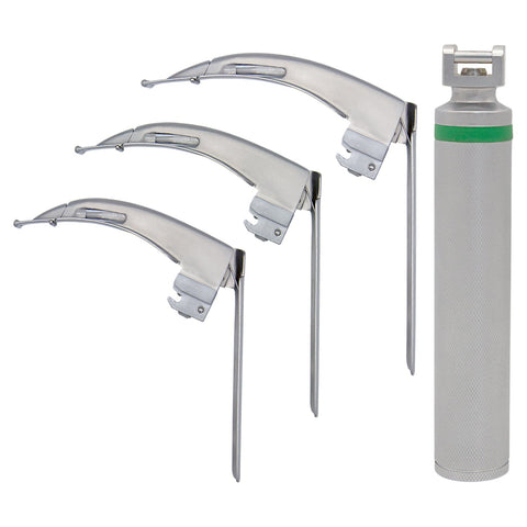 Fiber Optic McCoy Laryngoscope Blades # 2, 3, 4 with Medium Handle - ASA TECHMED