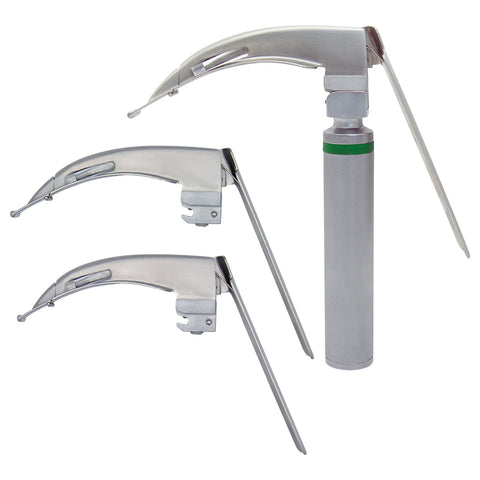 Fiber Optic McCoy Laryngoscope Blades # 2, 3, 4 with Medium Handle - ASA TECHMED