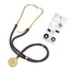 Gold & Black Premium Sprague Rappaport Lightweight Dual Head Stethoscope | Adult, Pediatric, Infant Chestpiece + Accessory Pouch for Clincial, Doctor, Nurse - ASA TECHMED