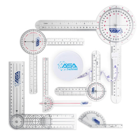 Goniometer Complete 6 - Piece Set with Body Measuring Tape - ASA TECHMED