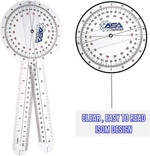 Goniometer Set 2 - 3 Pieces 12", 8", 6"/ 360 Degree - ASA TECHMED