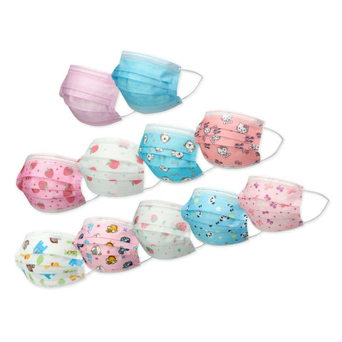 Kids Disposable Face Mouth Mask 3 - Ply with Ear Loop 50 - Pack Children's Mask - ASA TECHMED