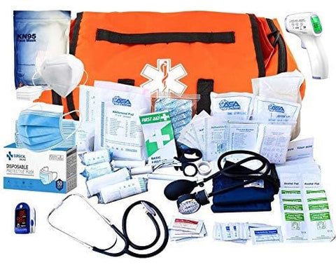 Large EMT First Aid Trauma Bag with 422 - Piece Emergency Medical Supplies Kit - Assorted Colors - ASA TECHMED