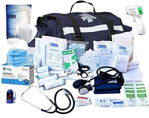 Large EMT First Aid Trauma Bag with 422 - Piece Emergency Medical Supplies Kit - Assorted Colors - ASA TECHMED