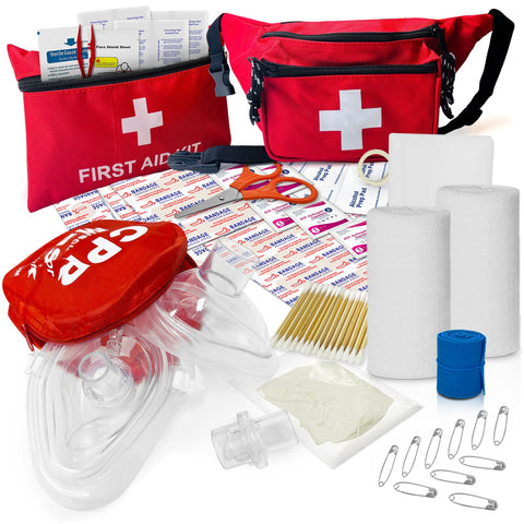Lifeguard First Aid Kit - Includes Lifeguard Fanny Pack/ Hip Pack, CPR Kit and 72 - Piece First Aid Kit - ASA TECHMED