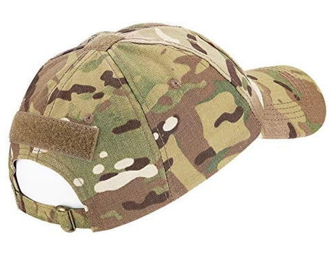 Lightbird Tactical Hat with 6 Pieces Tactical Military Patches, Adjustable Operator Hat, Durable Tactical OCP Flag Ball Cap Hat for Men Work, Gym, Hiking and More (Multicam 2) - ASA TECHMED