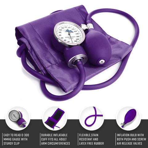 Manual Blood Pressure Monitor - Aneroid Sphygmomanometer Blood Pressure Cuff arm for Nurses Universal - ASA TECHMED