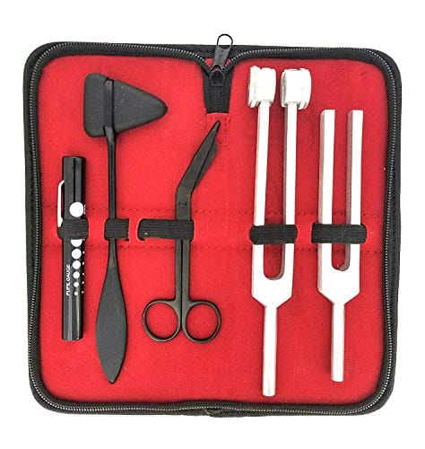 Neurological Kit with Reflex Percussion Hammer, Tuning Forks, Bandage Scissors and Pen Light, - ASA TECHMED