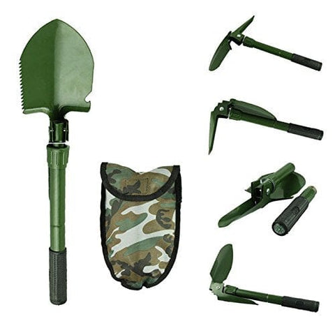 New Multi - Tool Folding Shovel with Pouch, Camping Field Gear Survival Tool. Great for Emergency Situations to Keep in Car, Truck. Garden Shovel - ASA TECHMED