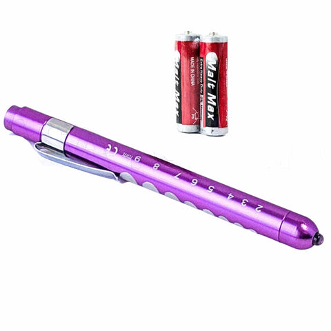 Nurse Pupil Gauge LED Pen Light Aluminum Penlight with Batteries - Assorted Colors - ASA TECHMED