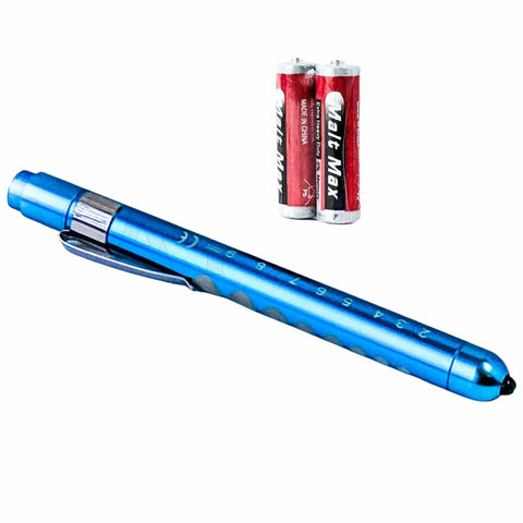 Nurse Pupil Gauge LED Pen Light Aluminum Penlight with Batteries - Assorted Colors - ASA TECHMED