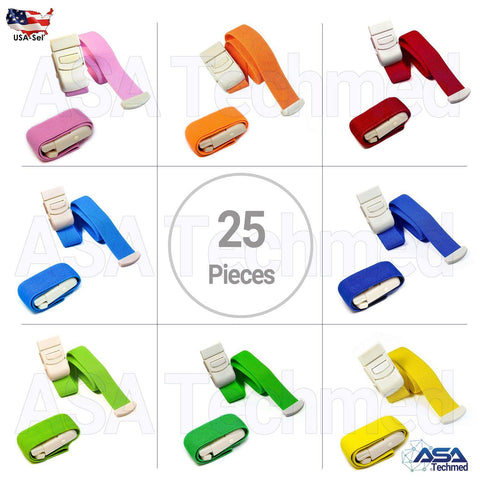 Occlusion Tourniquets - Quick Release Tourniquet Bands - 25 Pack - ASA TECHMED