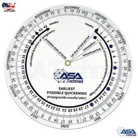 Pregnancy Due Date Calculator Obstetric Wheel, Nurses, Midwifery - ASATechmed - ASA TECHMED