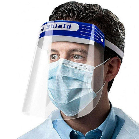 Safety Face Shield Elastic Strip, Transparent Full Face Protective Visor - 5 - Pack - ASA TECHMED