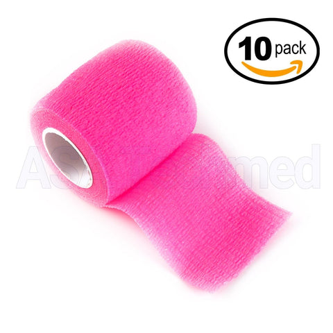 Self Adhesive Bandage Gauze Rolls Elastic Adherent Tape First Aid Kit Wrap 10pcs - ASA TECHMED