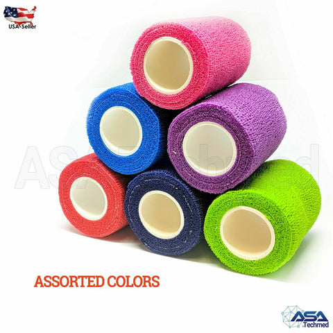Self Adhesive Bandage Gauze Rolls Elastic Adherent Tape Wrap Assorted Colors - ASA TECHMED