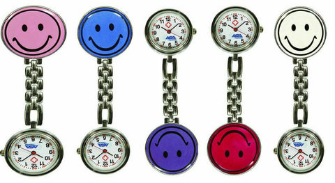 Stainless Steel Nurse Lapel Clip Watch/ FOB Pocket Watch - Assorted Colors - ASA TECHMED
