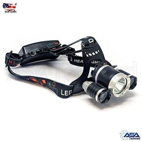 Tactical Style LED Headlamp 15000 Lumen Flashlight with Improved LED - ASA TECHMED