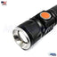 USB Rechargeable Flashlight, Zoomable 8000Lm XML T6 LED (Black) - ASA TECHMED